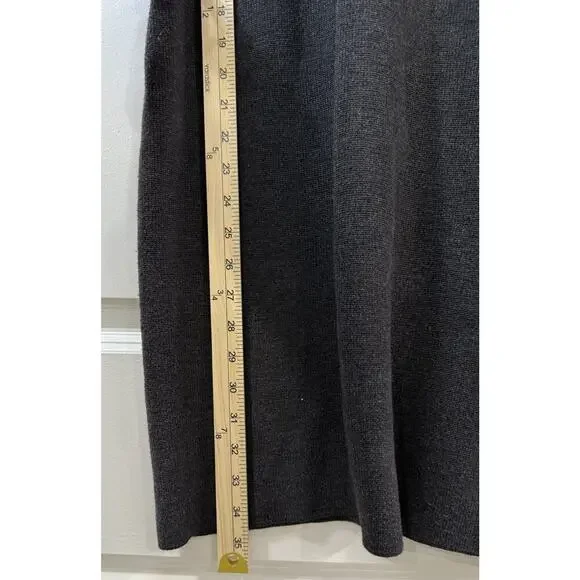 Calvin Klein Gray Sweater Dress XL Mock Neck Zip Detail Knit Midi - Picture 7 of 8
